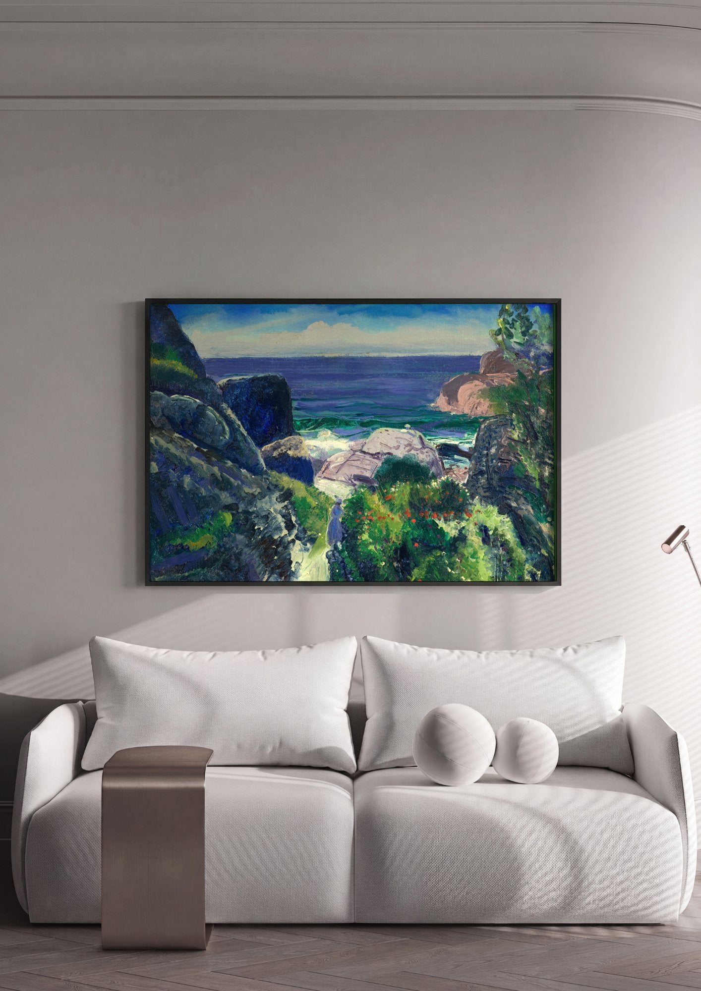 Quadro Decorativo Costa Rochosa com Figura - George Bellows em ambiente decorado