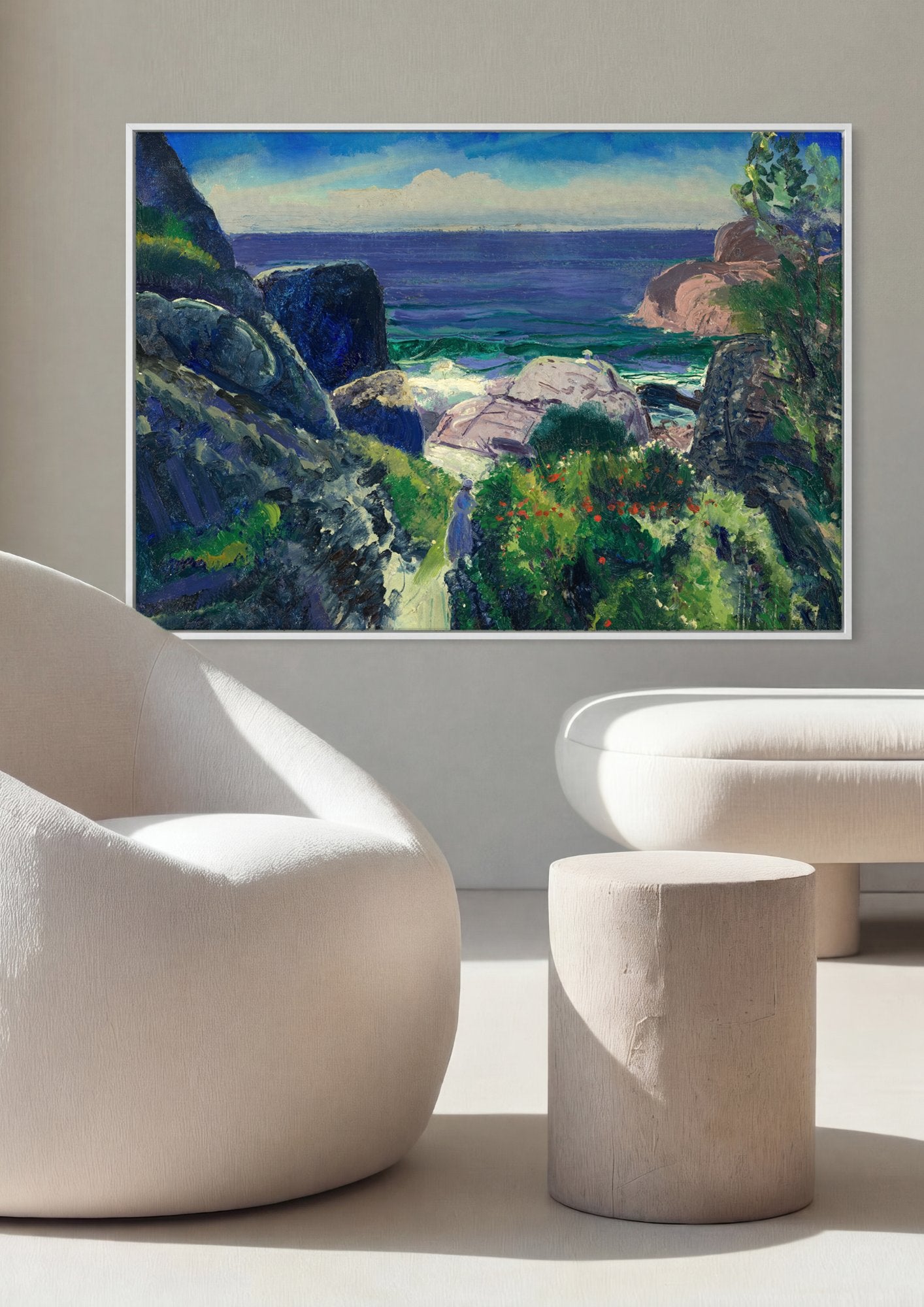 Quadro Decorativo Costa Rochosa com Figura - George Bellows em ambiente decorado
