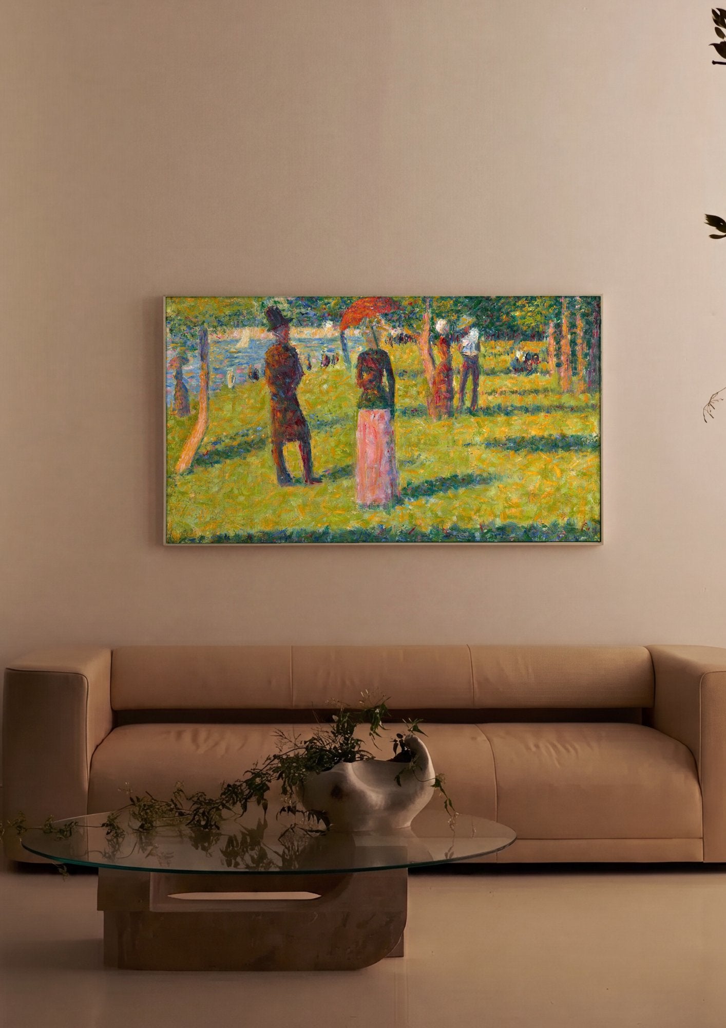 Quadro Decorativo Tarde de Domingo na Ilha da Grande Jatte - Seurat em ambiente decorado