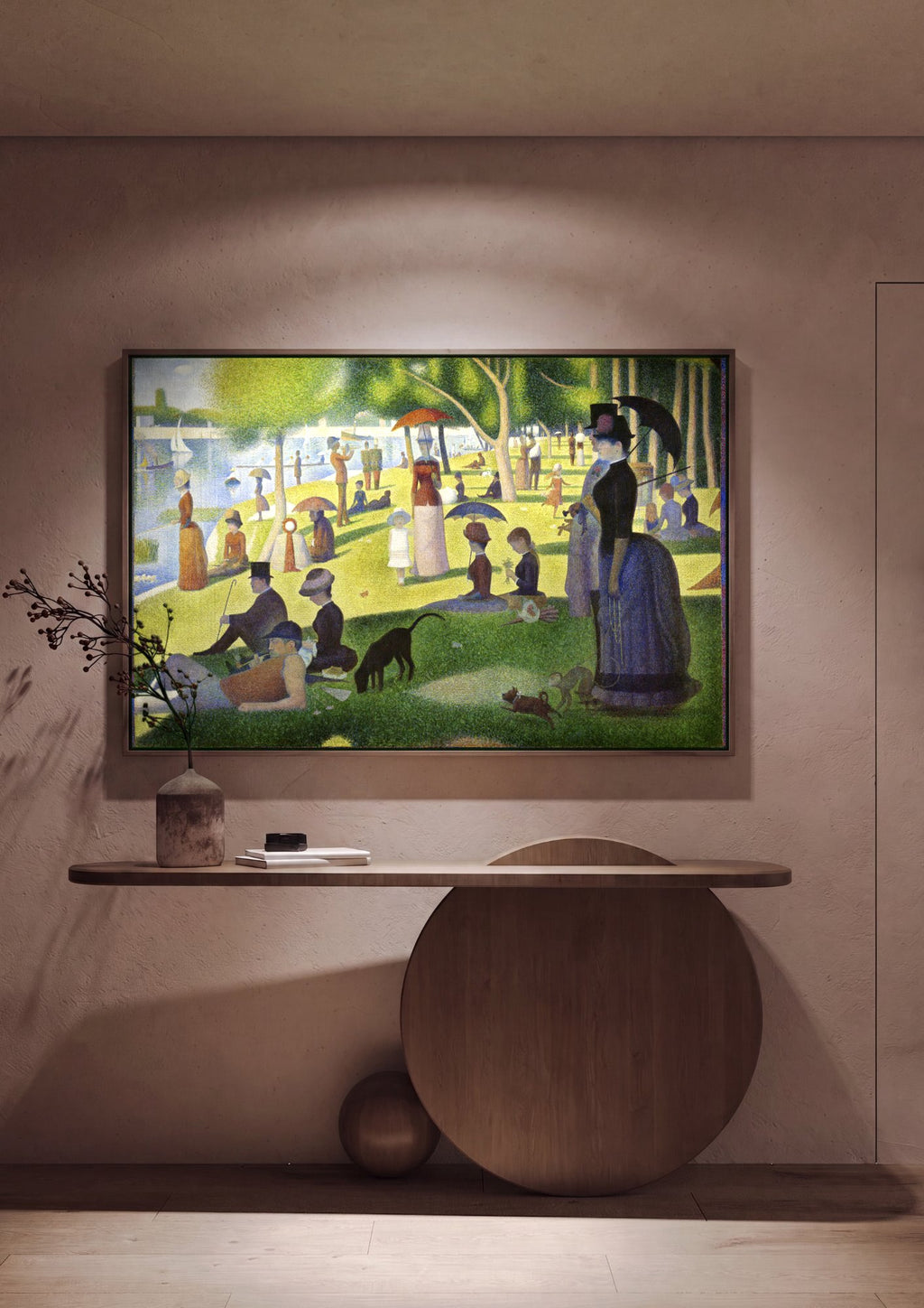 Quadro Decorativo Tarde de Domingo na Ilha Grande Jatte - Seurat em ambiente decorado
