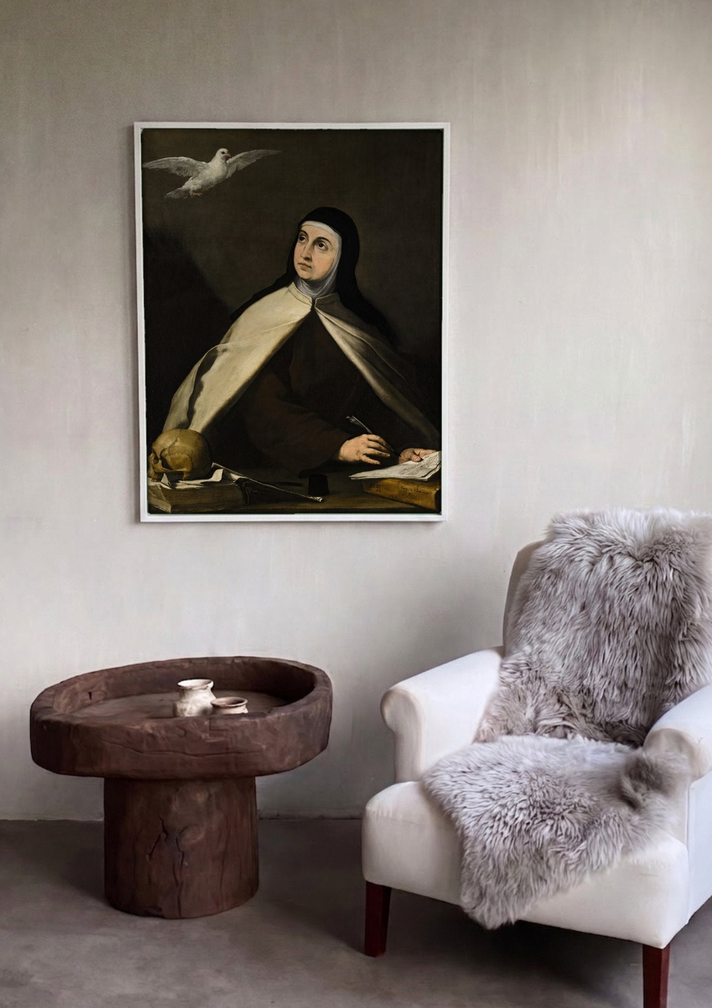 Quadro Decorativo Santa Teresa de Ávila - Jusepe de Ribera em ambiente decorado