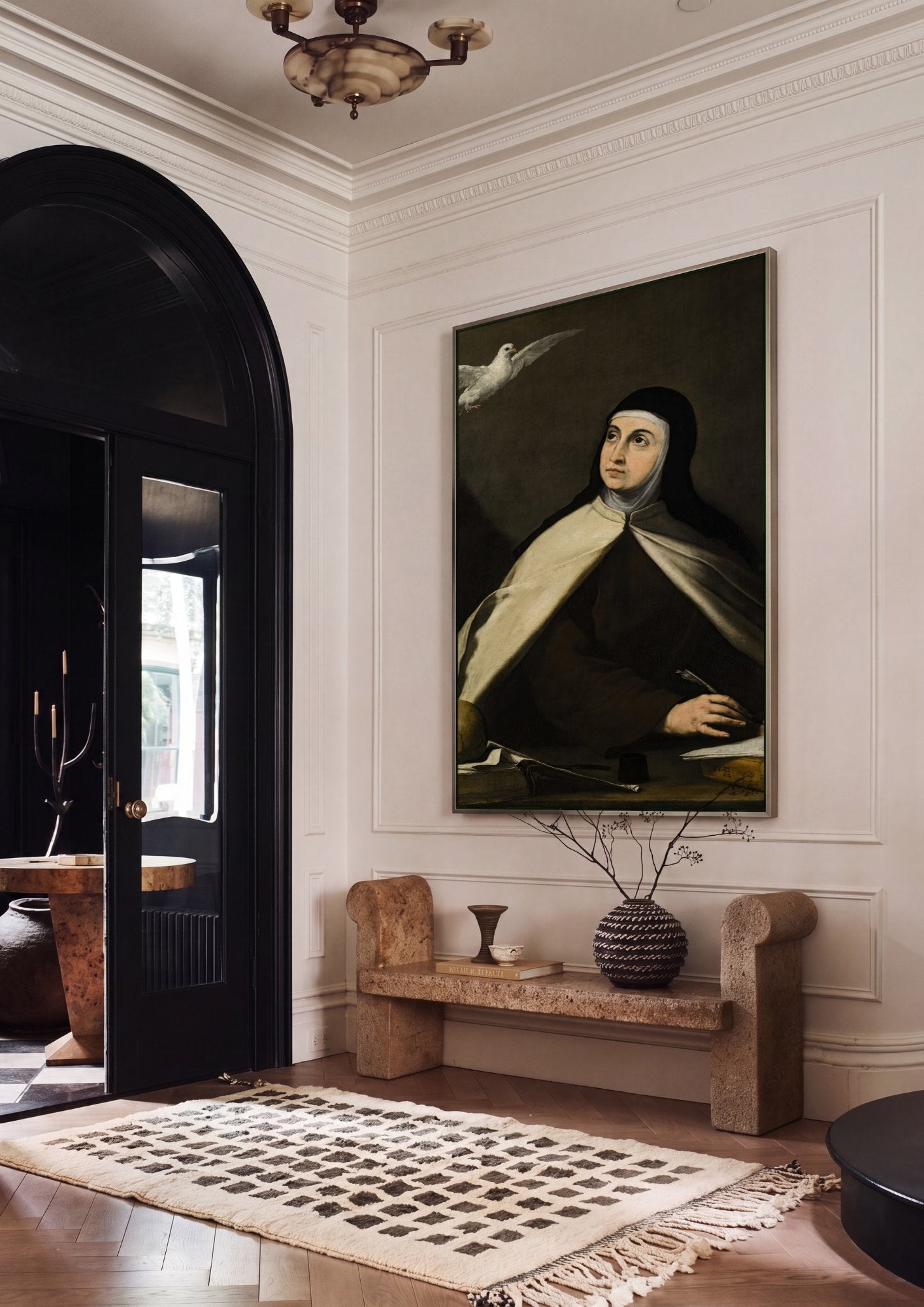 Quadro Decorativo Santa Teresa de Ávila - Jusepe de Ribera em ambiente decorado