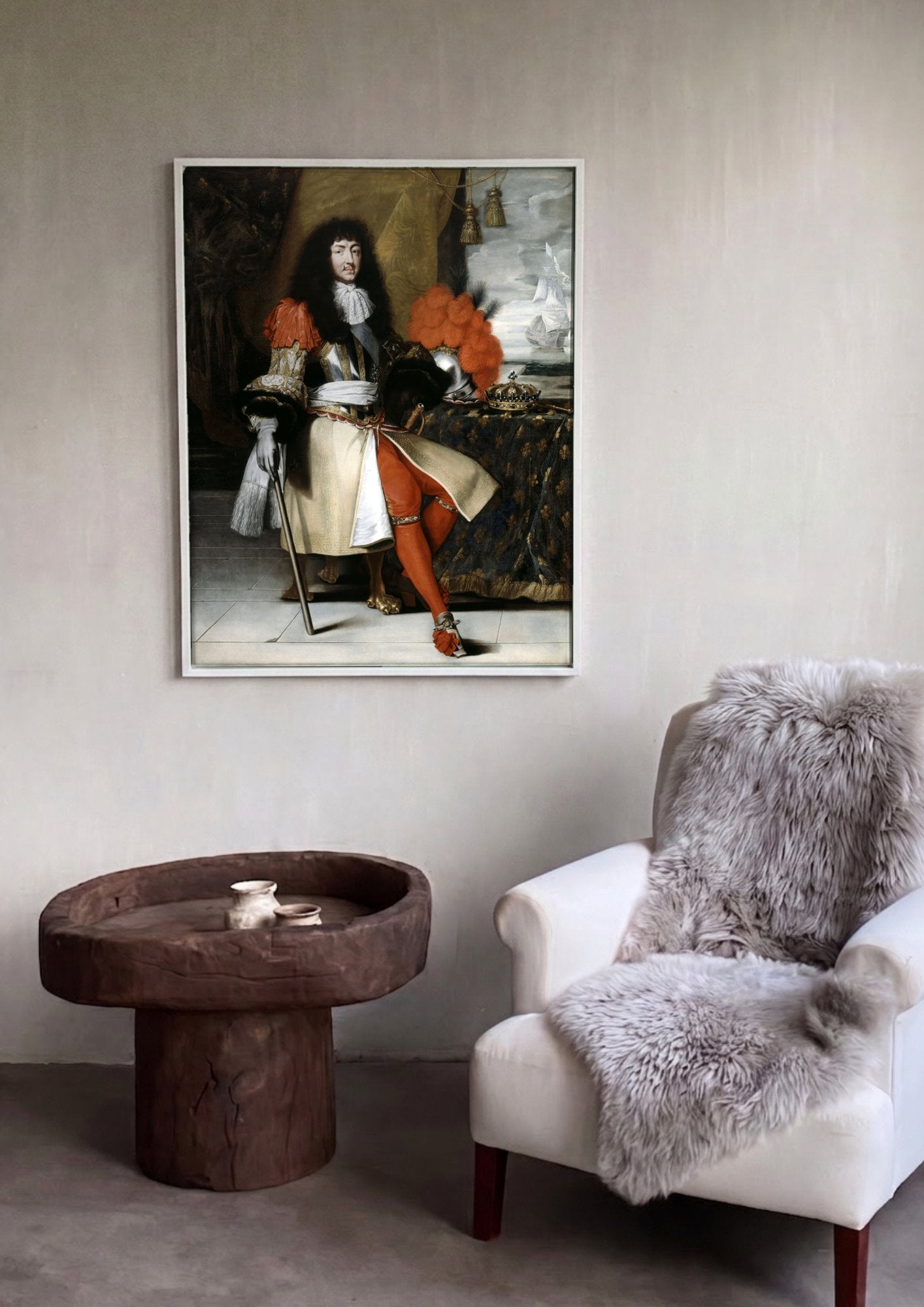 Quadro Decorativo Luís XIV, Rei Sol - Philippe de Champaigne em ambiente decorado
