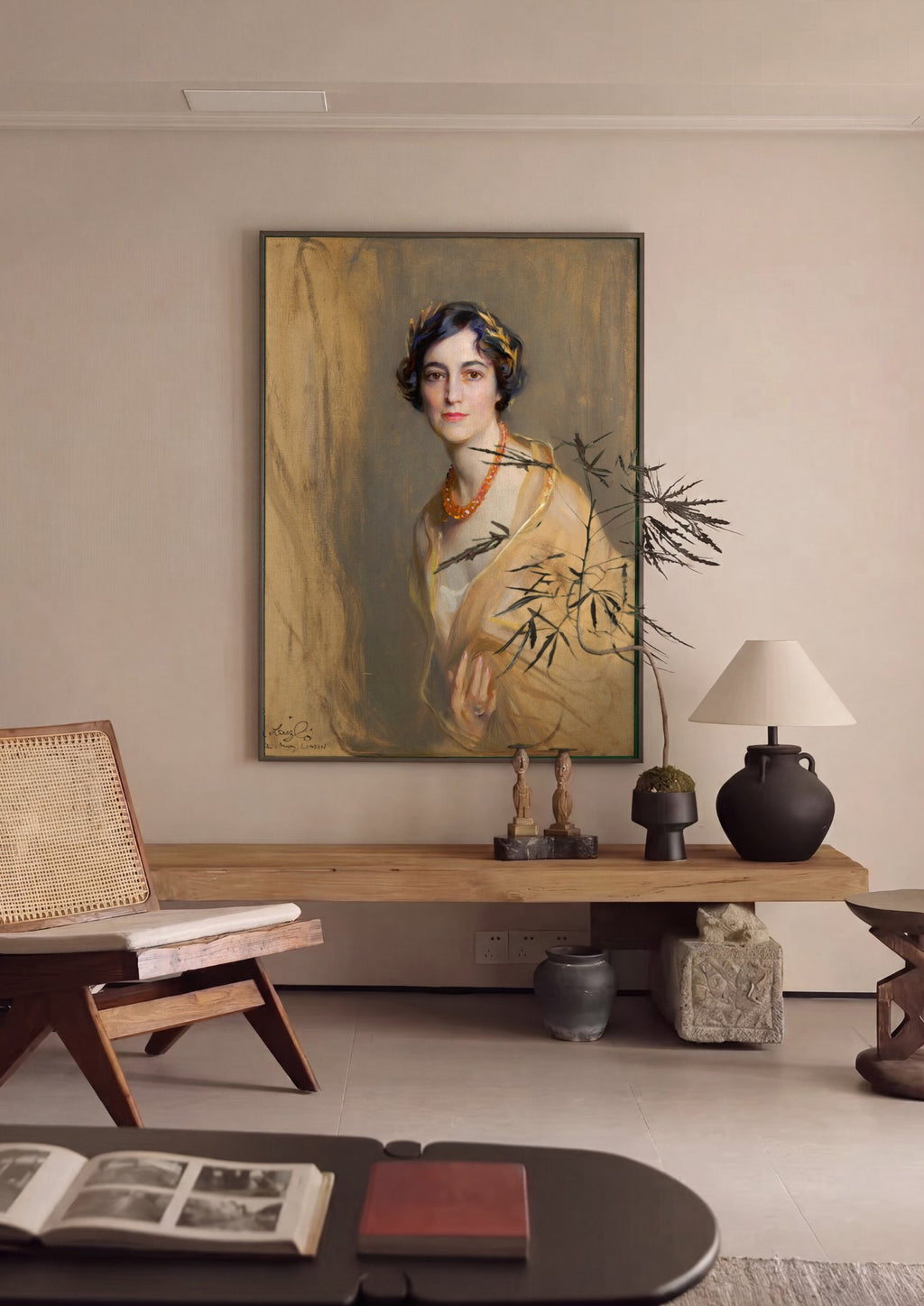 Quadro Decorativo Retrato Feminino - Philip Alexius de László em ambiente decorado
