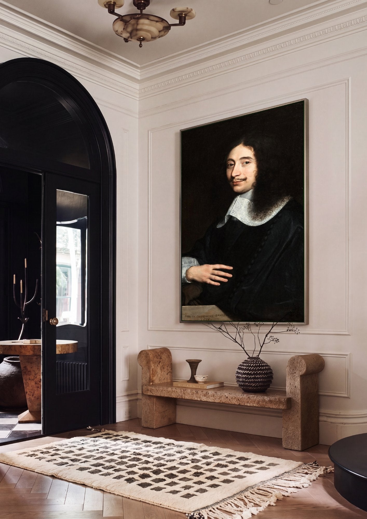 Quadro Decorativo Retrato de Homem - Philippe de Champaigne em ambiente decorado
