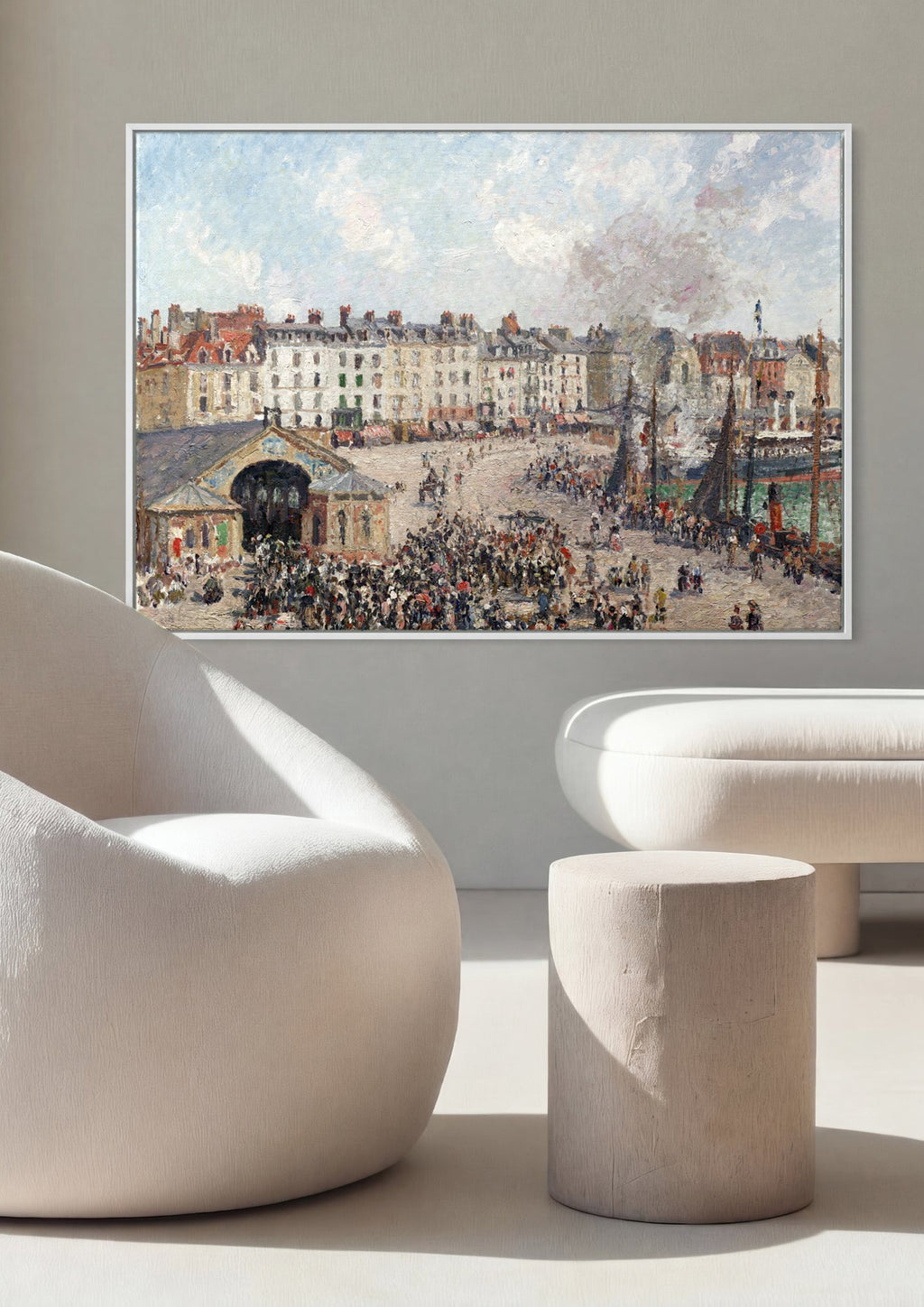Quadro Decorativo Porto de Dieppe - Camille Pissarro em ambiente decorado