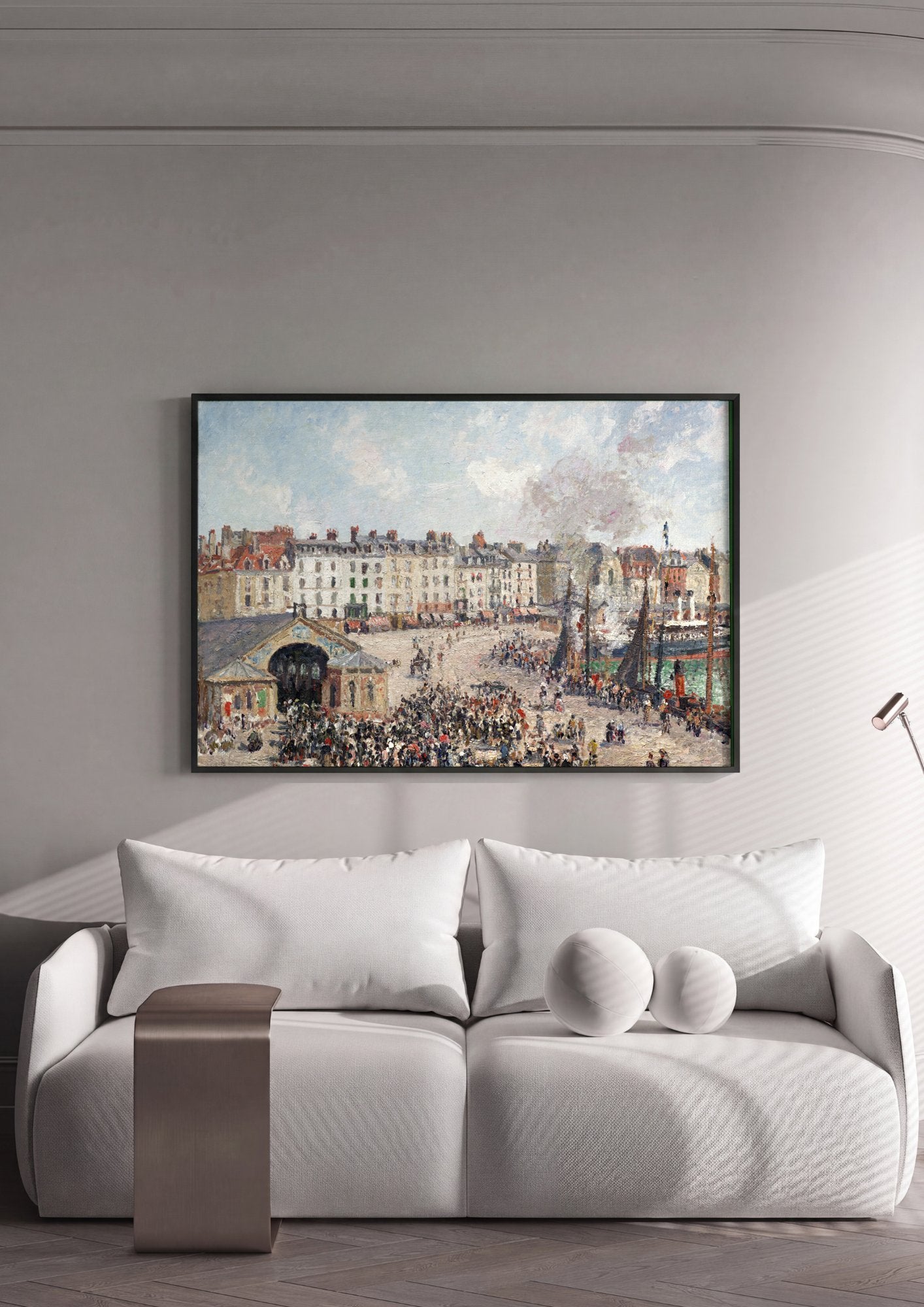 Quadro Decorativo Porto de Dieppe - Camille Pissarro em ambiente decorado