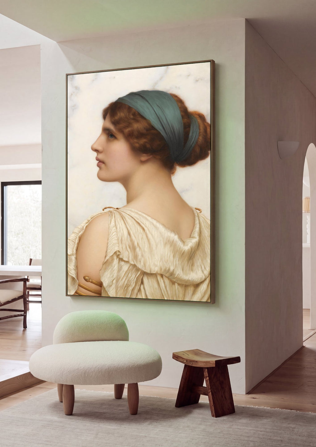 Quadro Decorativo A Young Girl - John William Godward em ambiente decorado