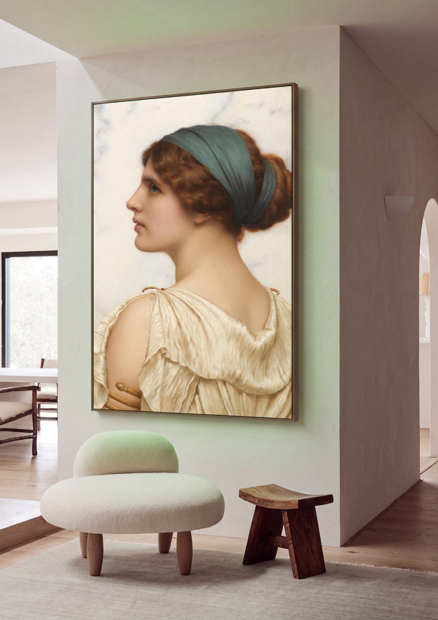 Quadro Decorativo A Young Girl - John William Godward em ambiente decorado