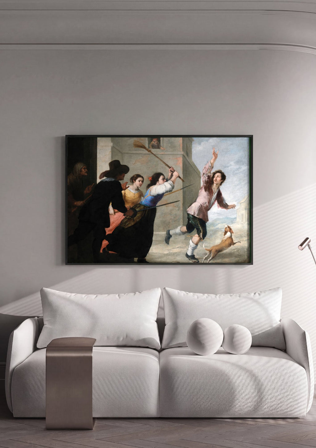 Quadro Decorativo A Fuga do Jovem - Murillo em ambiente decorado