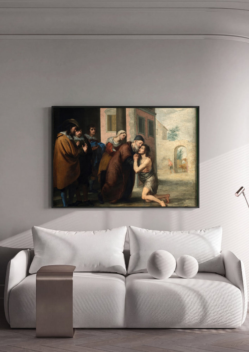 Quadro Decorativo O Filho Pródigo - Murillo em ambiente decorado