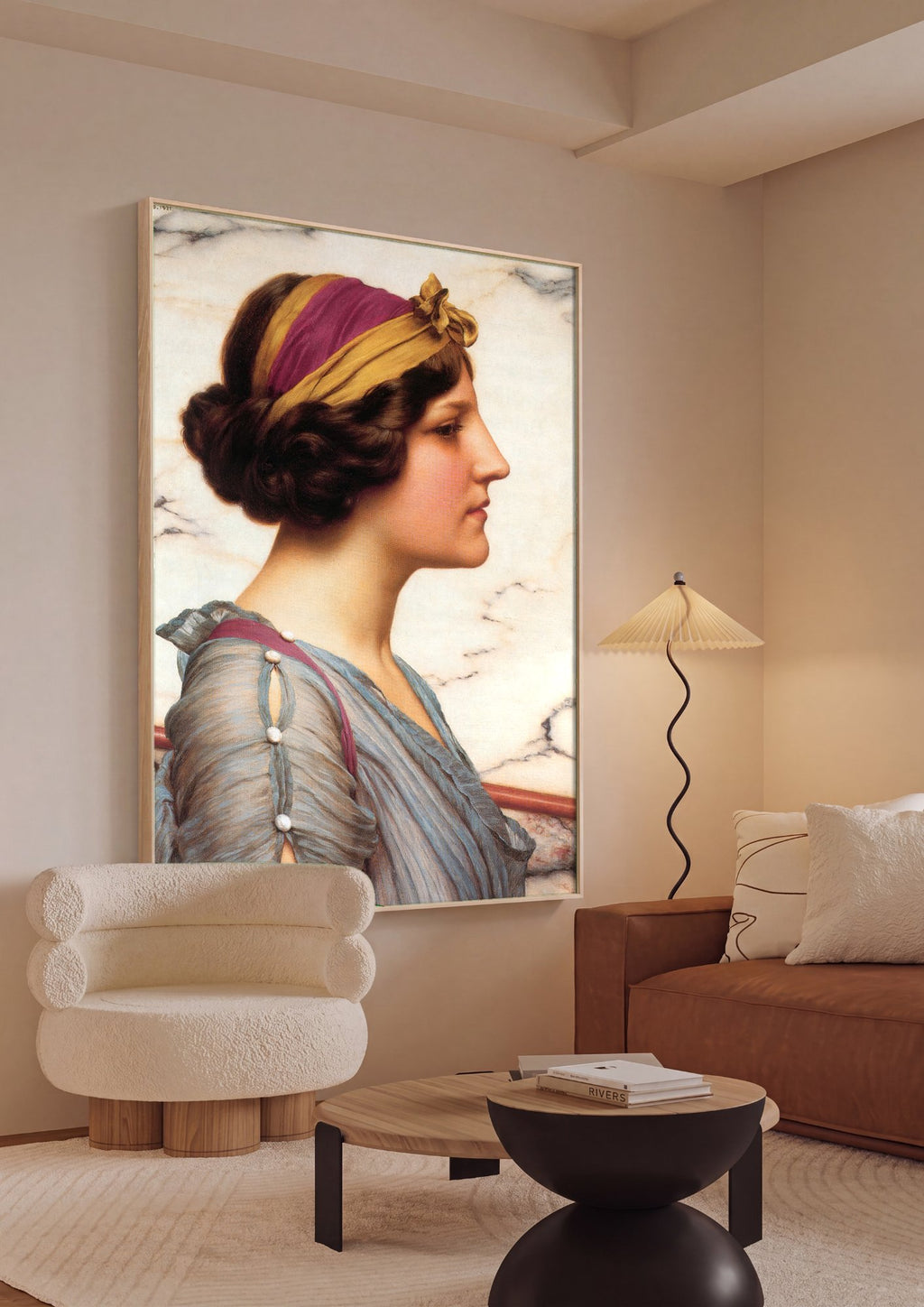 Quadro Decorativo A Young Girl - John William Godward em ambiente decorado