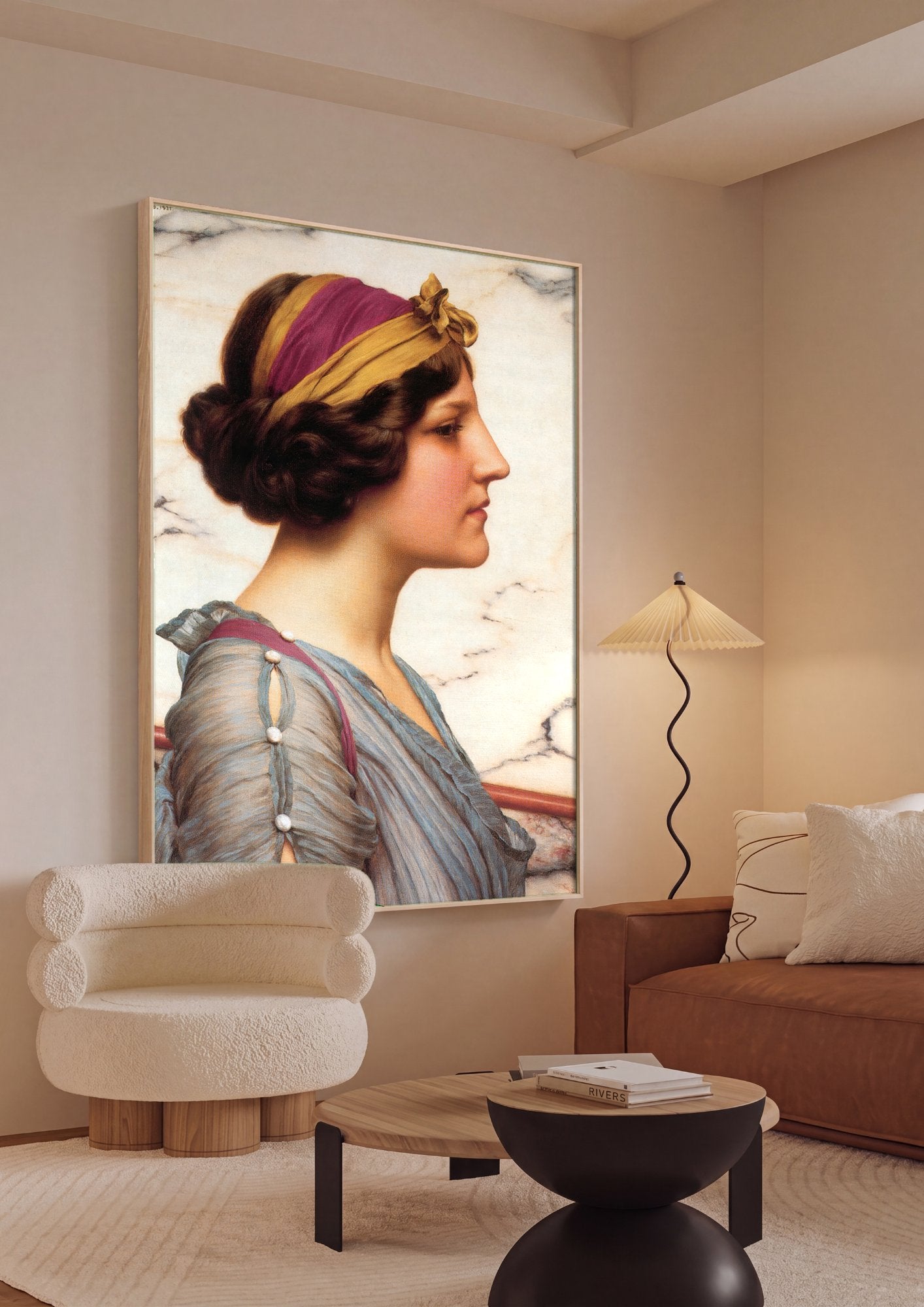 Quadro Decorativo A Young Girl - John William Godward em ambiente decorado