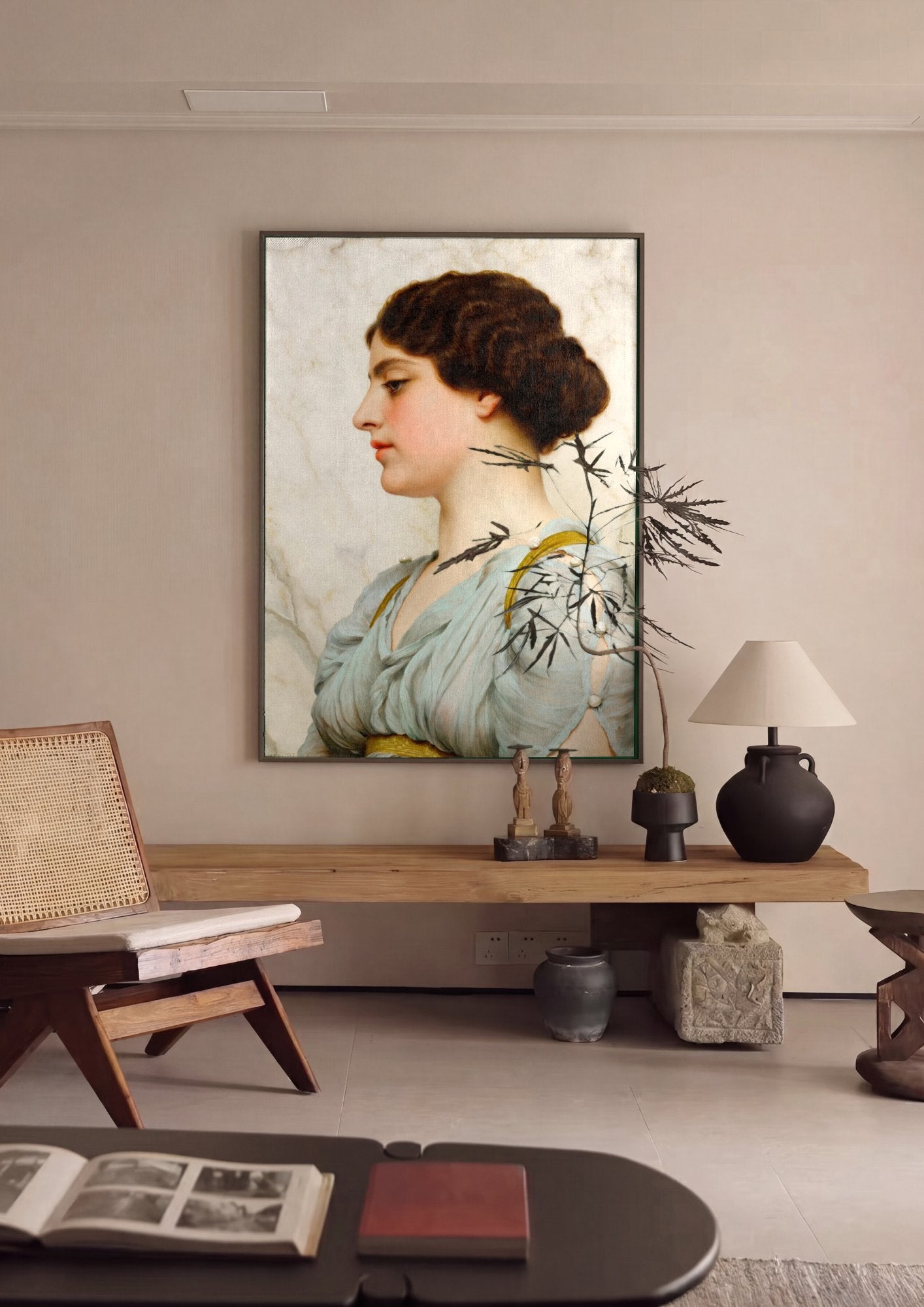 Quadro Decorativo A Young Girl - John William Godward em ambiente decorado