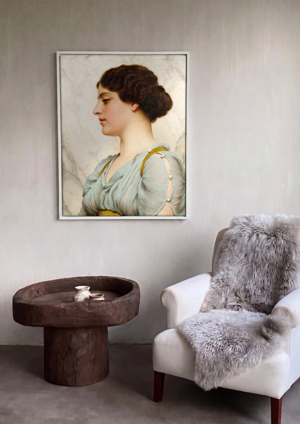 Quadro Decorativo A Young Girl - John William Godward em ambiente decorado