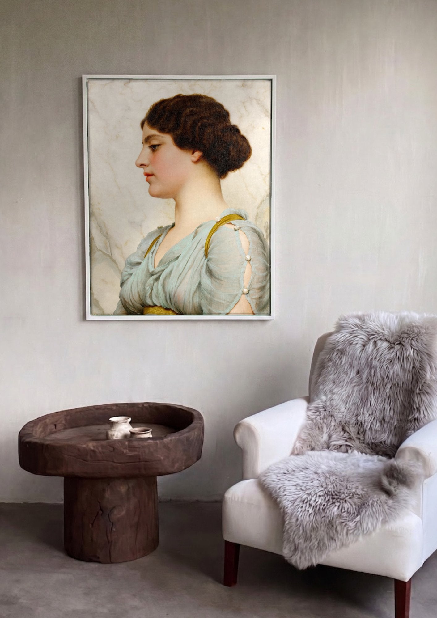 Quadro Decorativo A Young Girl - John William Godward em ambiente decorado