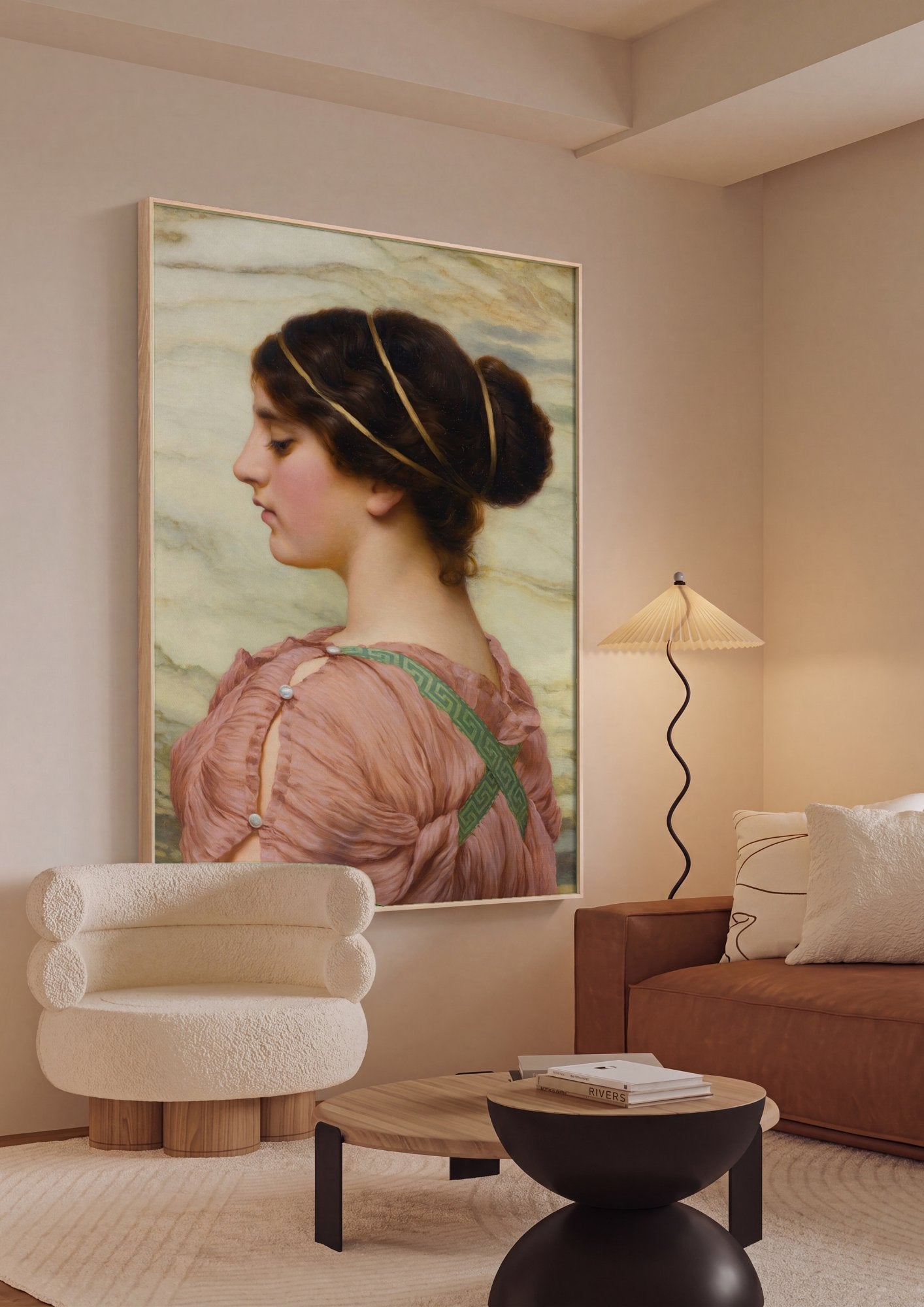 Quadro Decorativo A Greek Girl - John William Godward em ambiente decorado