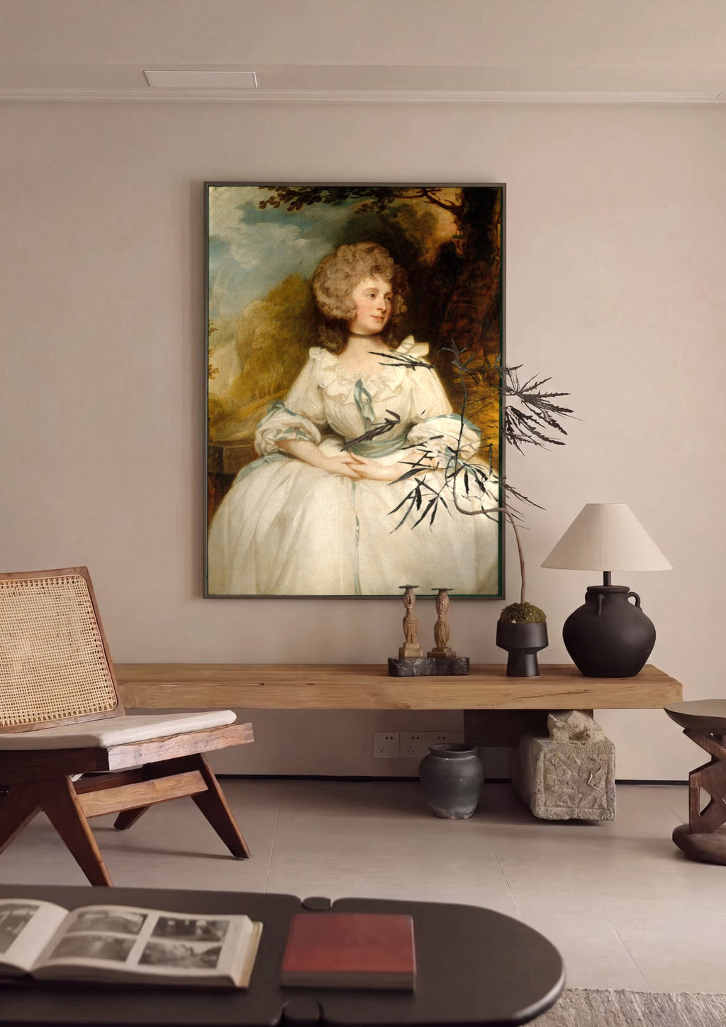 Quadro Decorativo Retrato de Lady Hamilton - George Romney em ambiente decorado
