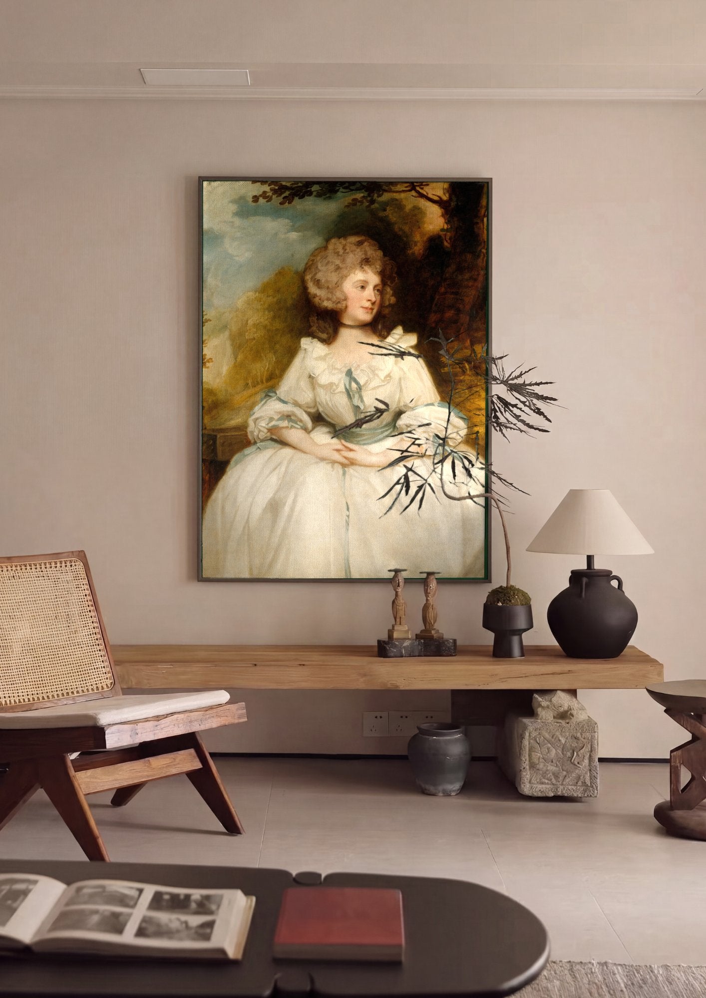 Quadro Decorativo Retrato de Lady Hamilton - George Romney em ambiente decorado