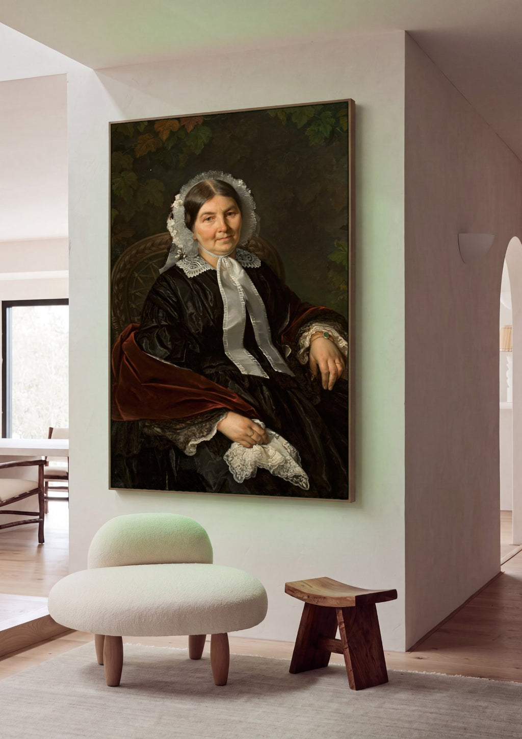 Quadro Decorativo Retrato de Mulher - Simmler em ambiente decorado