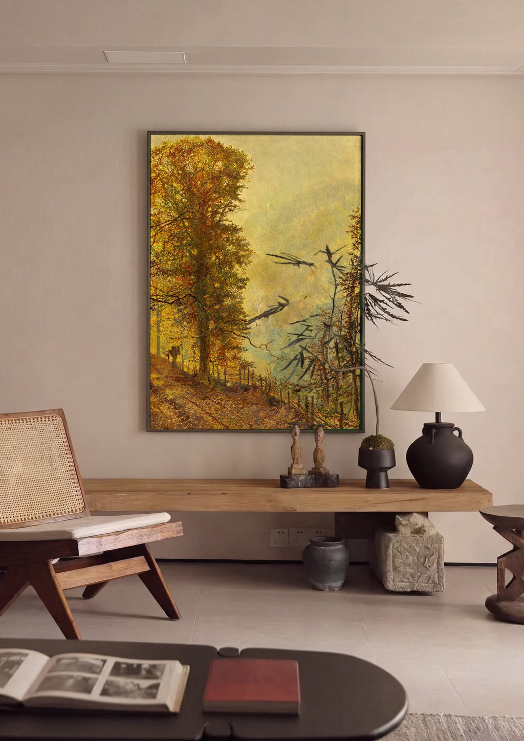 Quadro Decorativo Paisagem Outonal - Grimshaw em ambiente decorado