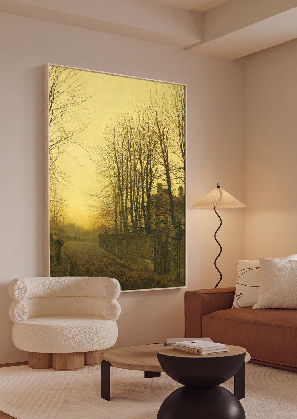 Quadro Decorativo 'Noite de Inverno' - Grimshaw em ambiente decorado