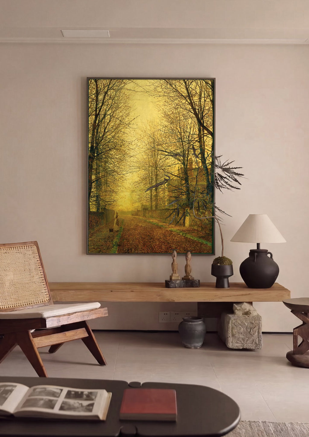 Quadro Decorativo Paisagem Outonal - Grimshaw em ambiente decorado