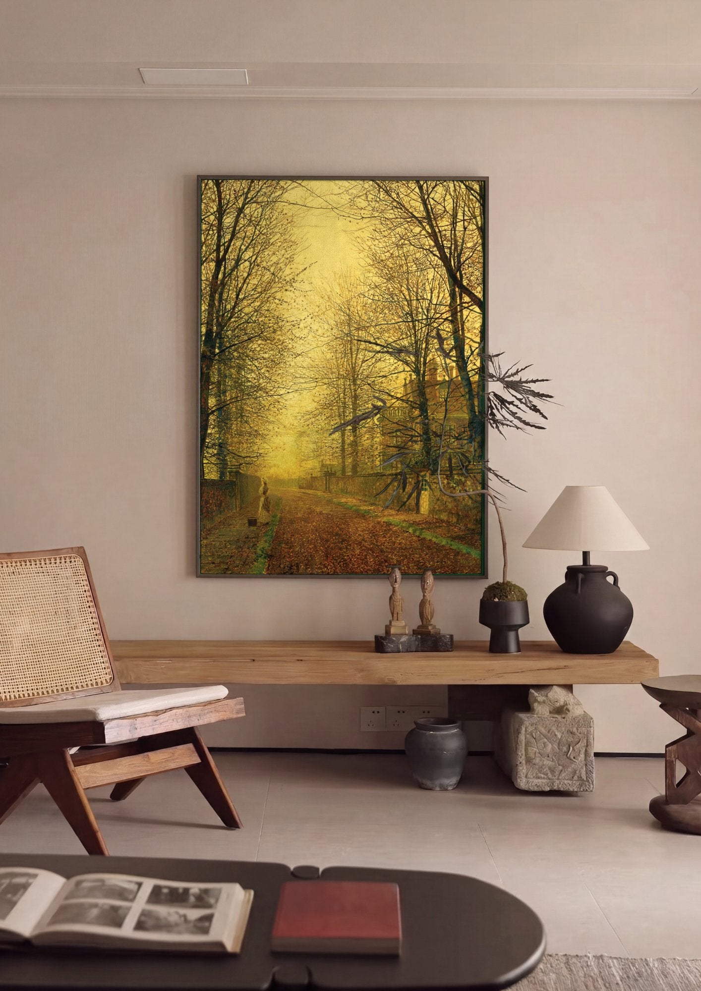 Quadro Decorativo Paisagem Outonal - Grimshaw em ambiente decorado
