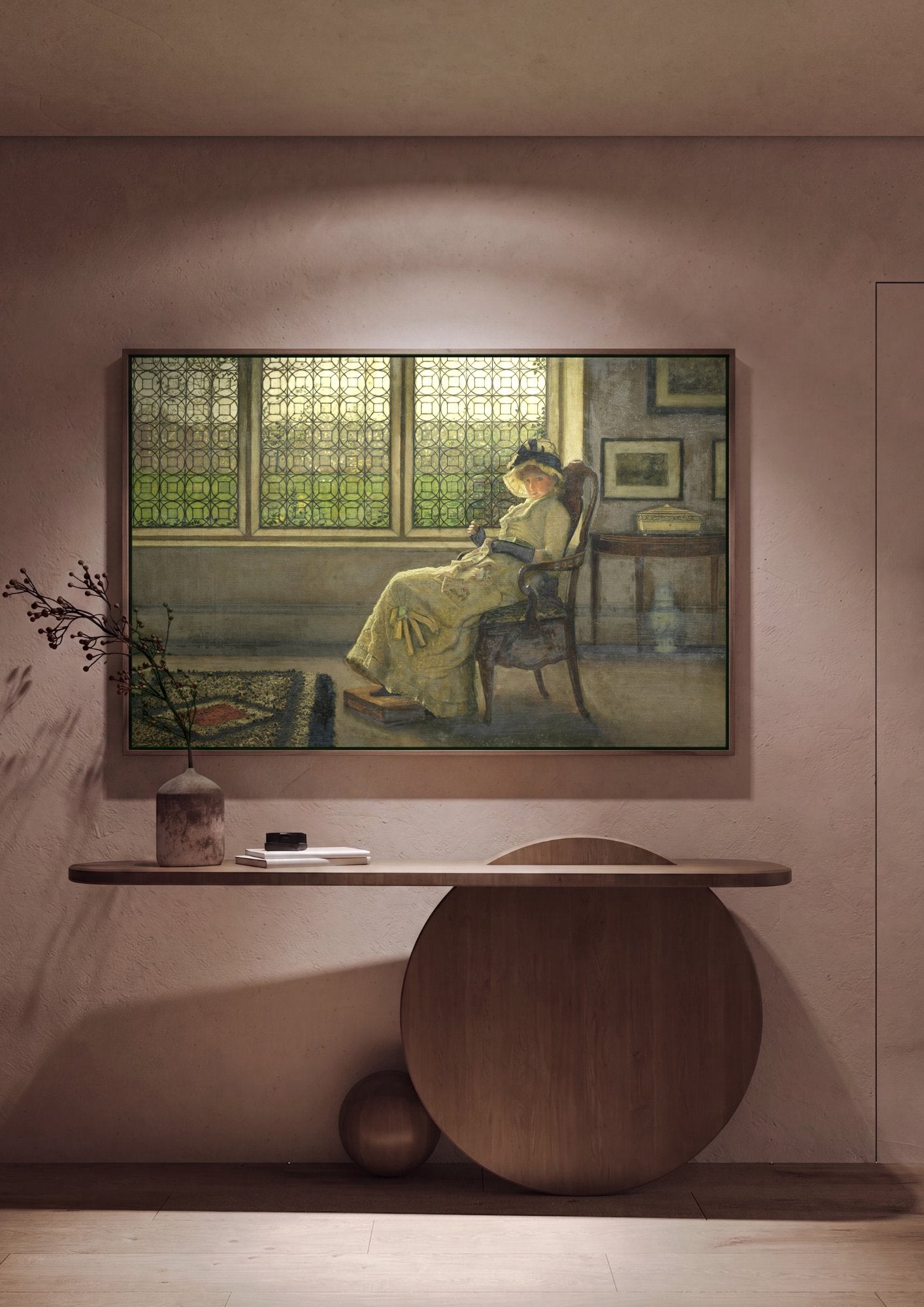 Quadro Decorativo Senhora à Janela - Grimshaw em ambiente decorado