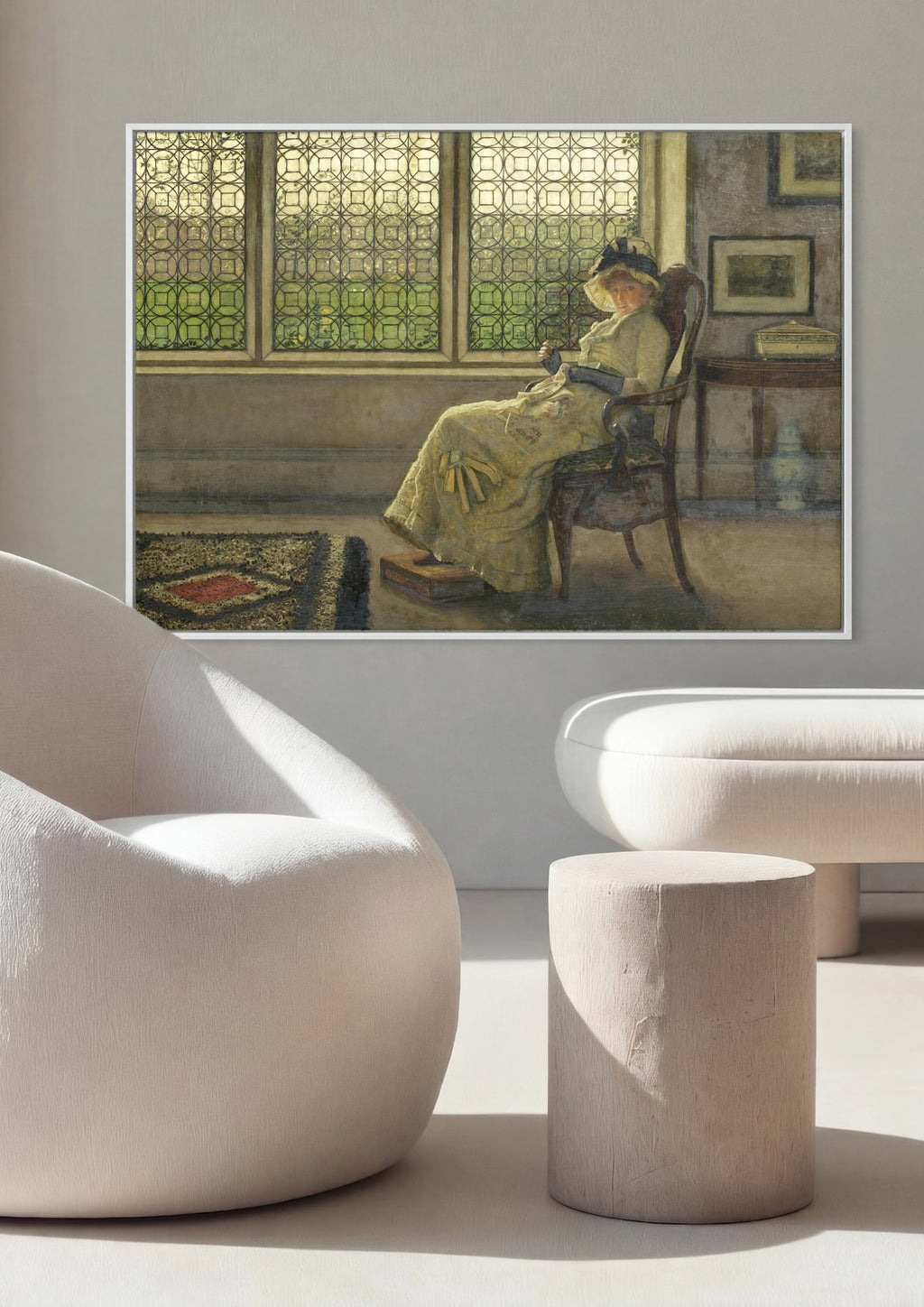 Quadro Decorativo Senhora à Janela - Grimshaw em ambiente decorado