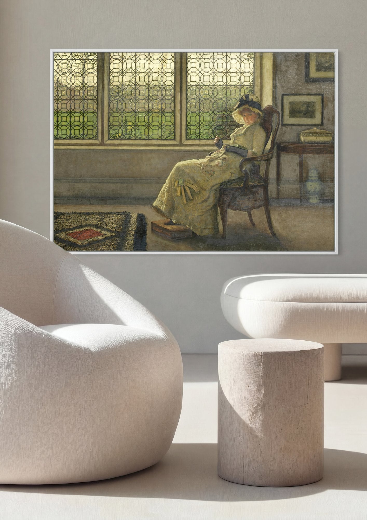 Quadro Decorativo Senhora à Janela - Grimshaw em ambiente decorado