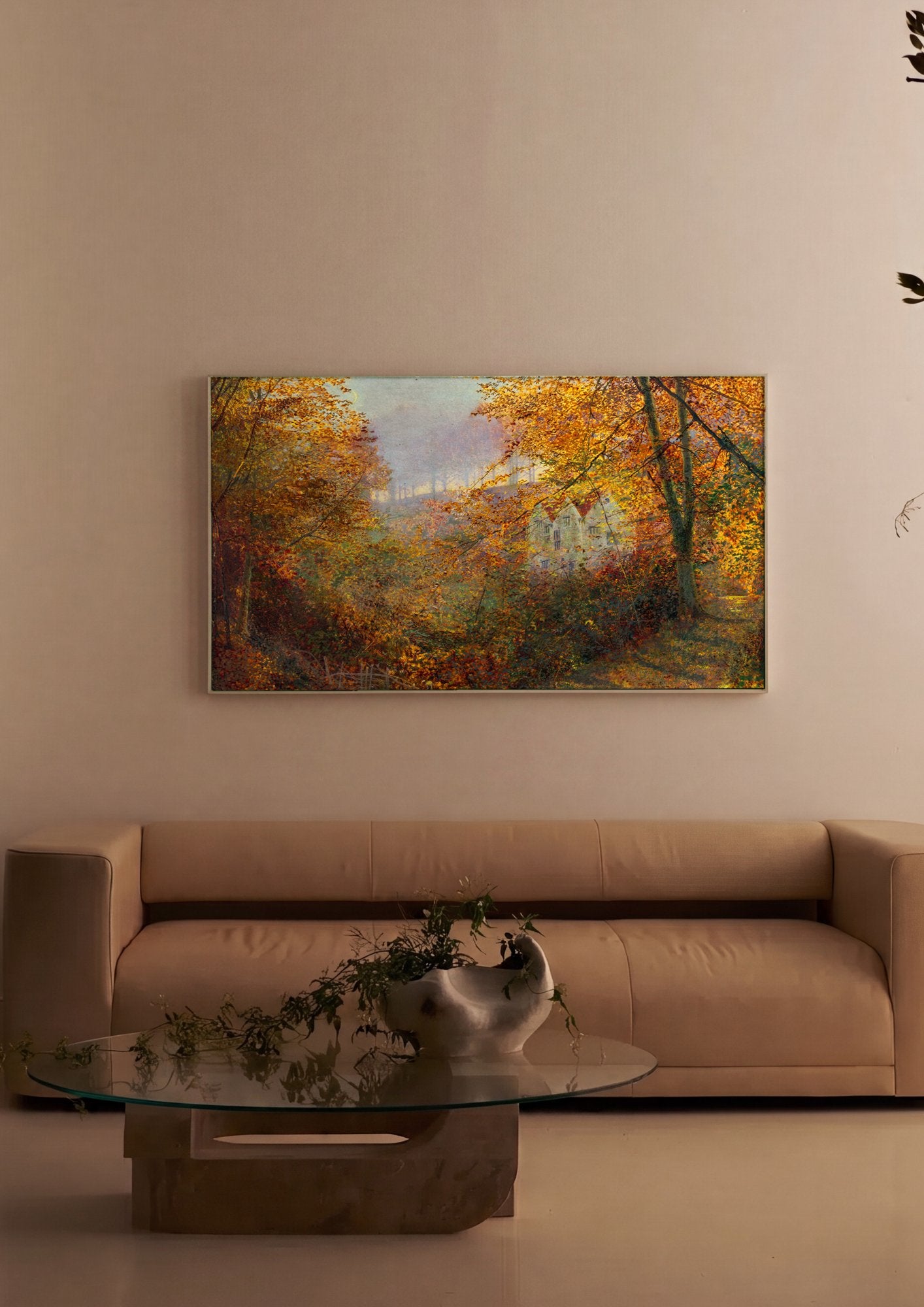 Quadro Decorativo Paisagem Outonal - Grimshaw em ambiente decorado
