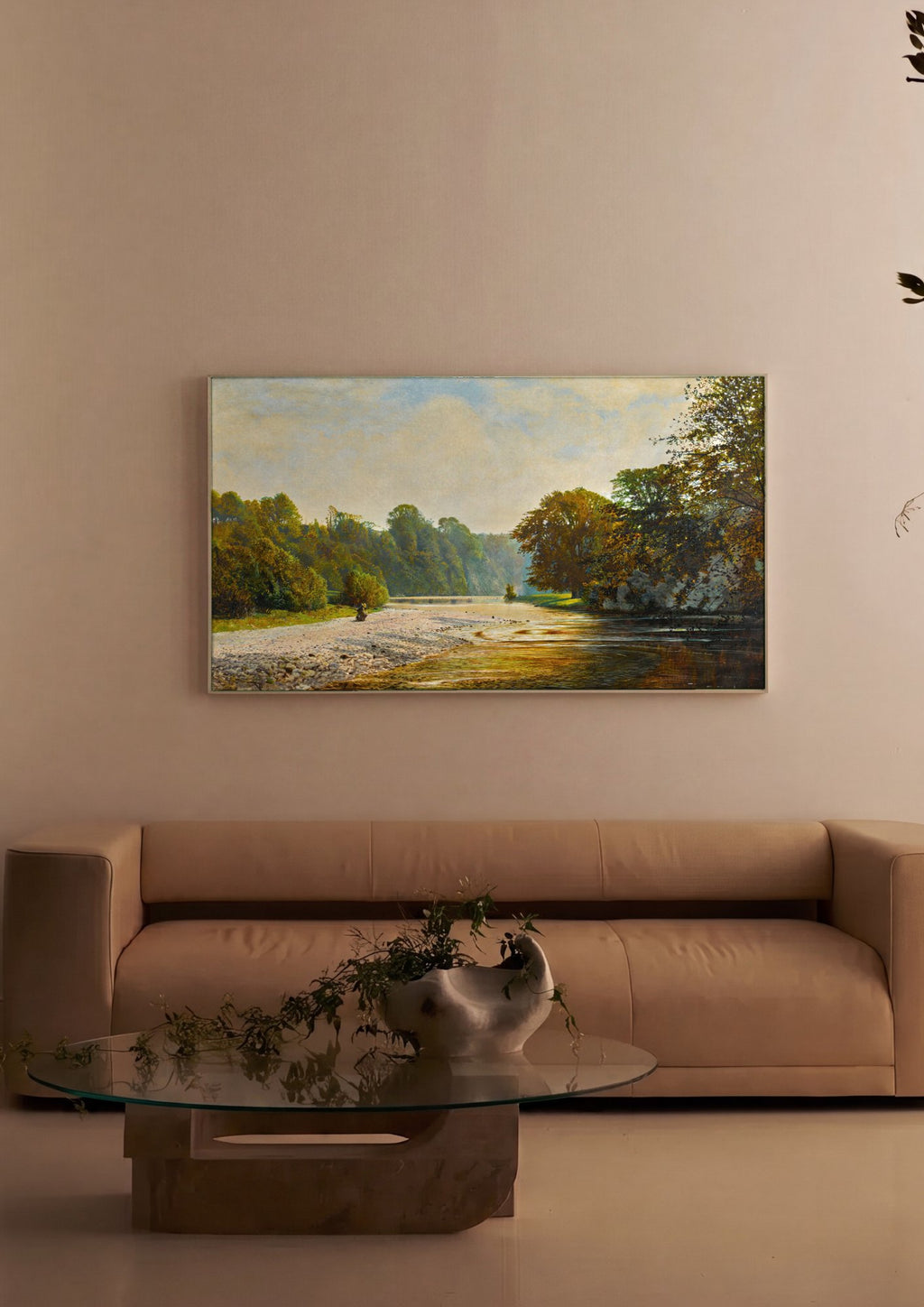 Quadro Decorativo Paisagem Fluvial - Grimshaw em ambiente decorado