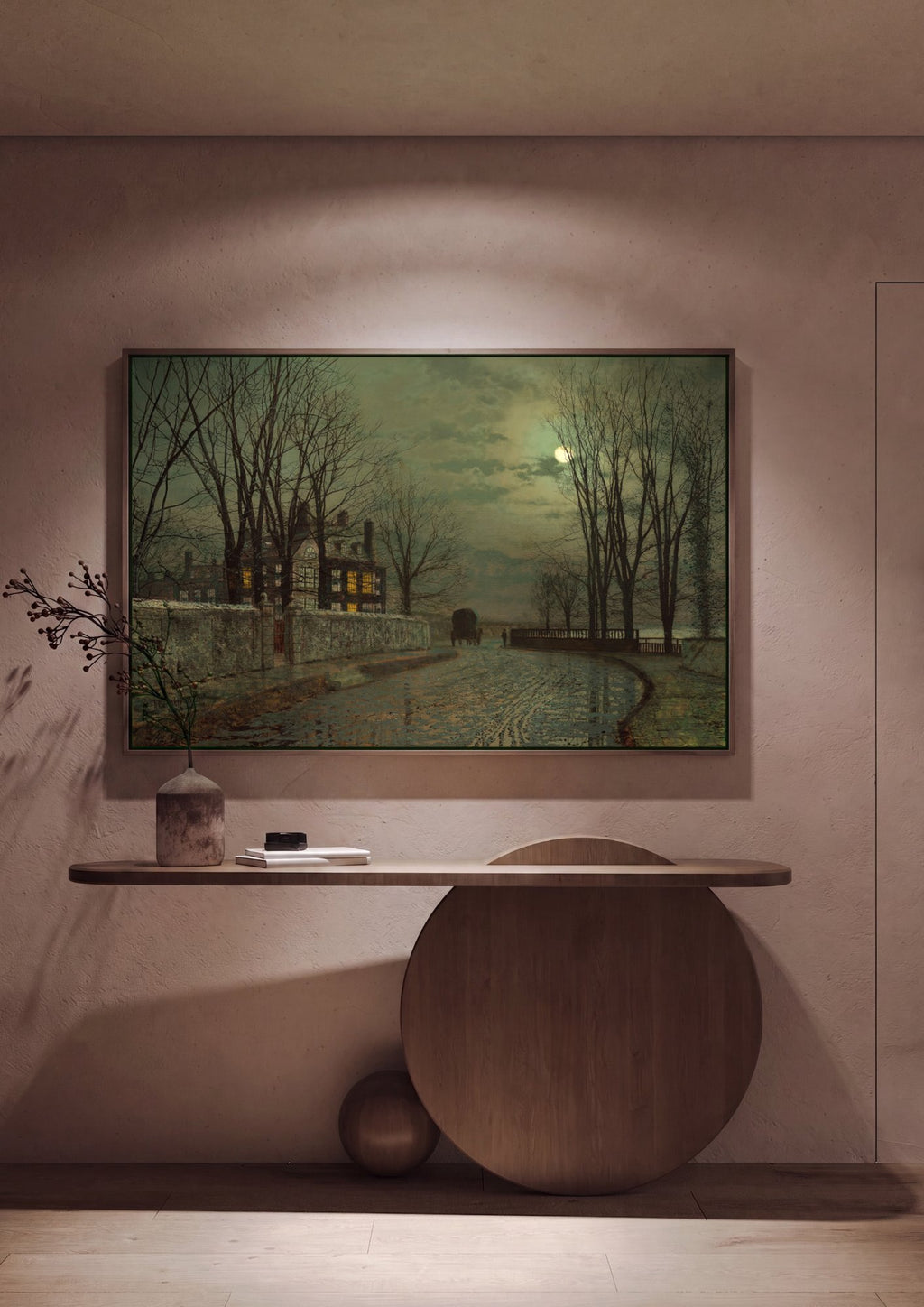 Quadro Decorativo Noite de Inverno - Grimshaw em ambiente decorado