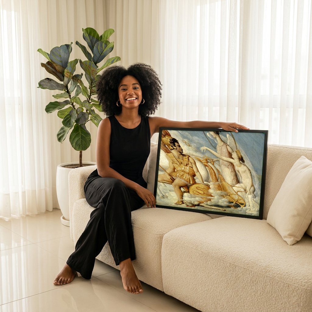 Quadro Decorativo A Cólera de Aquiles - Ingres com modelo em ambiente