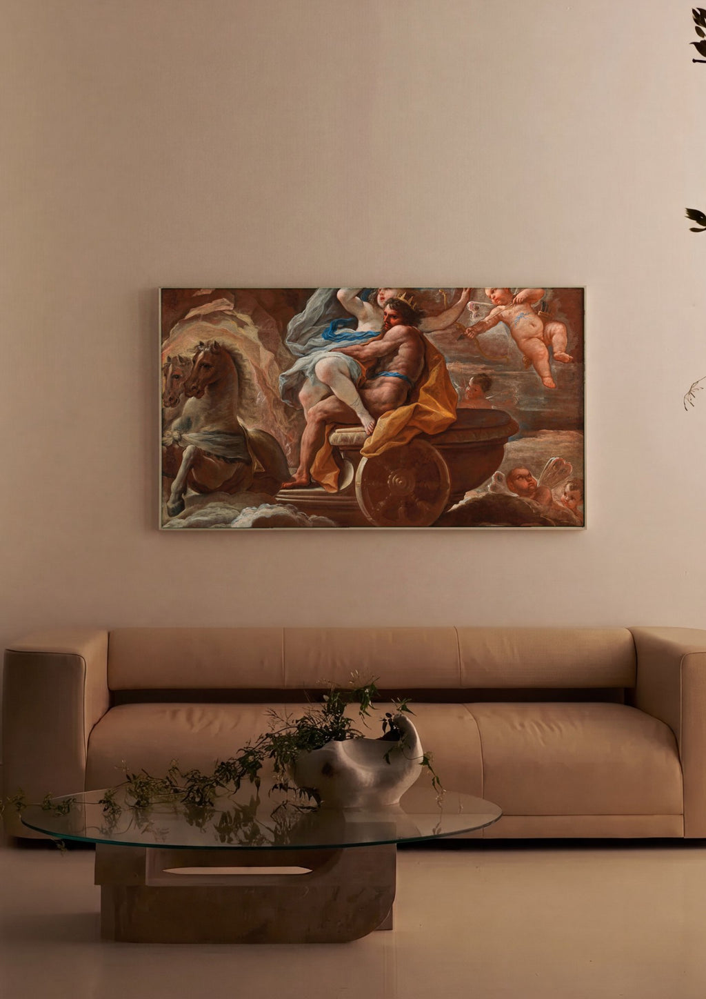 Quadro Decorativo O Rapto de Proserpina - Luca Giordano em ambiente decorado