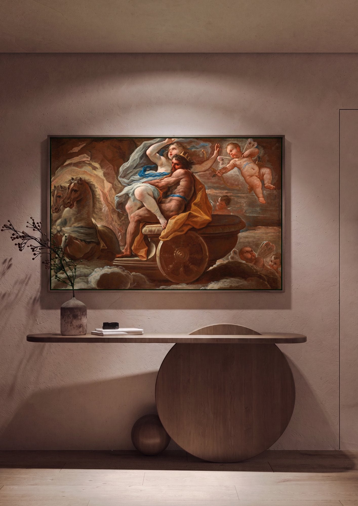Quadro Decorativo O Rapto de Proserpina - Luca Giordano em ambiente decorado