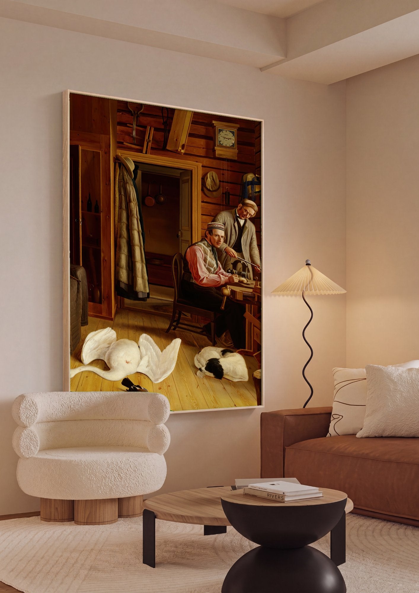 Quadro Decorativo A Taxidermista – Ferdinand von Wright em ambiente decorado