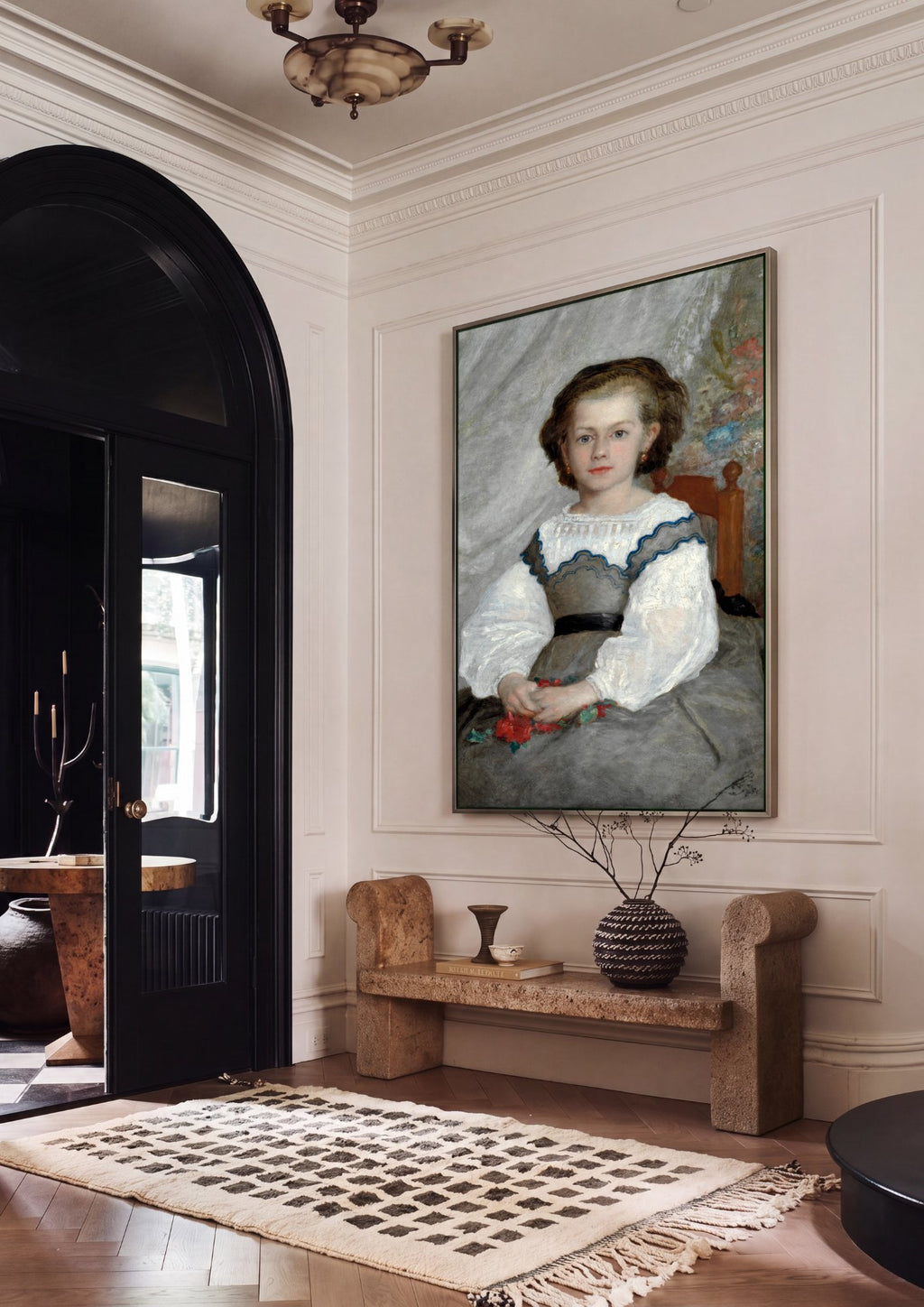 Quadro Decorativo Retrato de uma Menina - Renoir em ambiente decorado