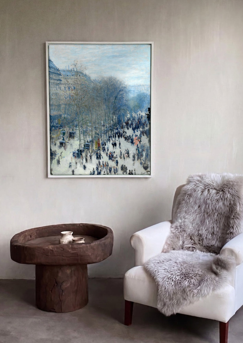 Quadro Decorativo Boulevard des Capucines - Claude Monet em ambiente decorado