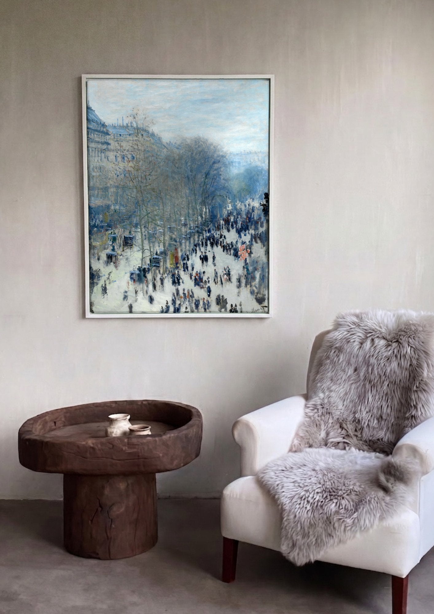 Quadro Decorativo Boulevard des Capucines - Claude Monet em ambiente decorado