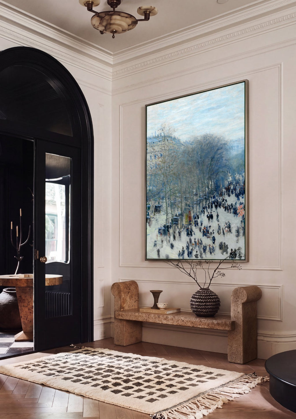 Quadro Decorativo Boulevard des Capucines - Claude Monet em ambiente decorado