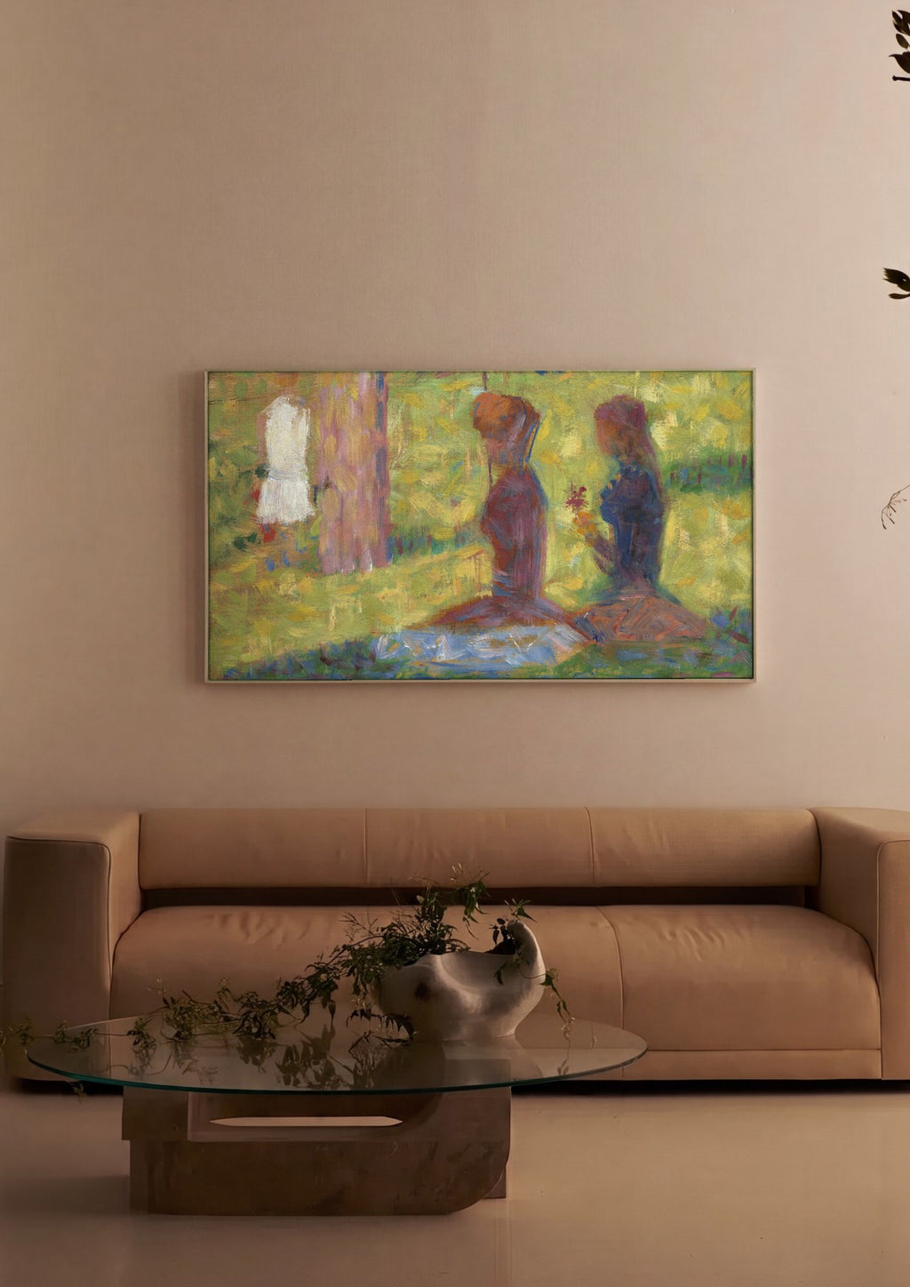Quadro Decorativo Estudos para Um Domingo - Georges Seurat em ambiente decorado