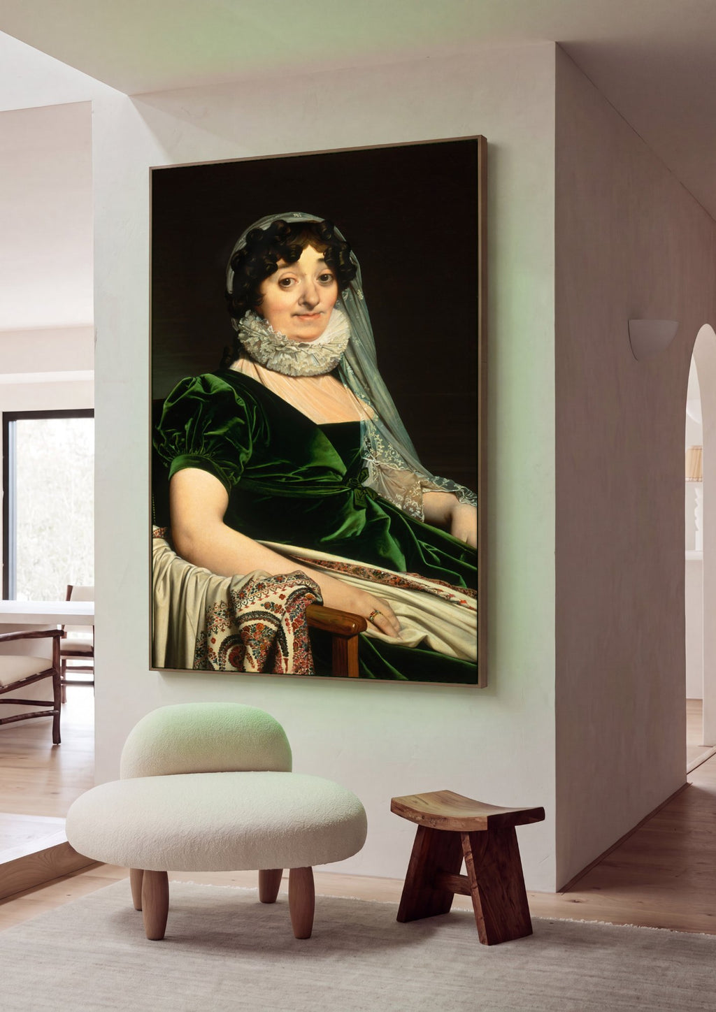 Quadro Decorativo Madame de Senonnes - Ingres em ambiente decorado