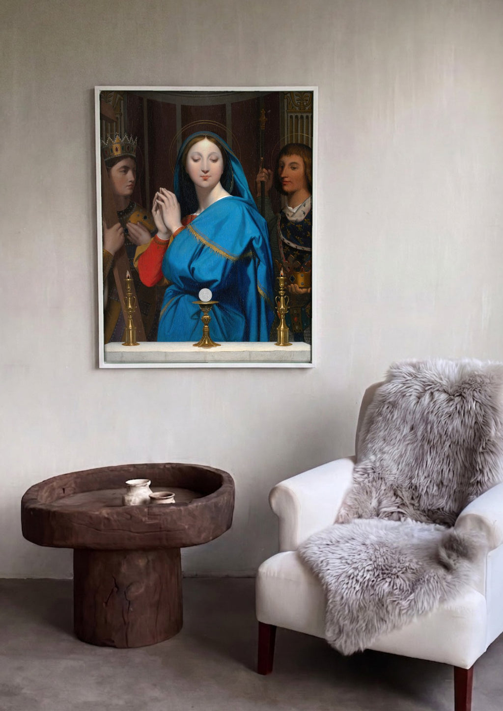 Quadro Decorativo A Virgem da Hóstia - Ingres em ambiente decorado