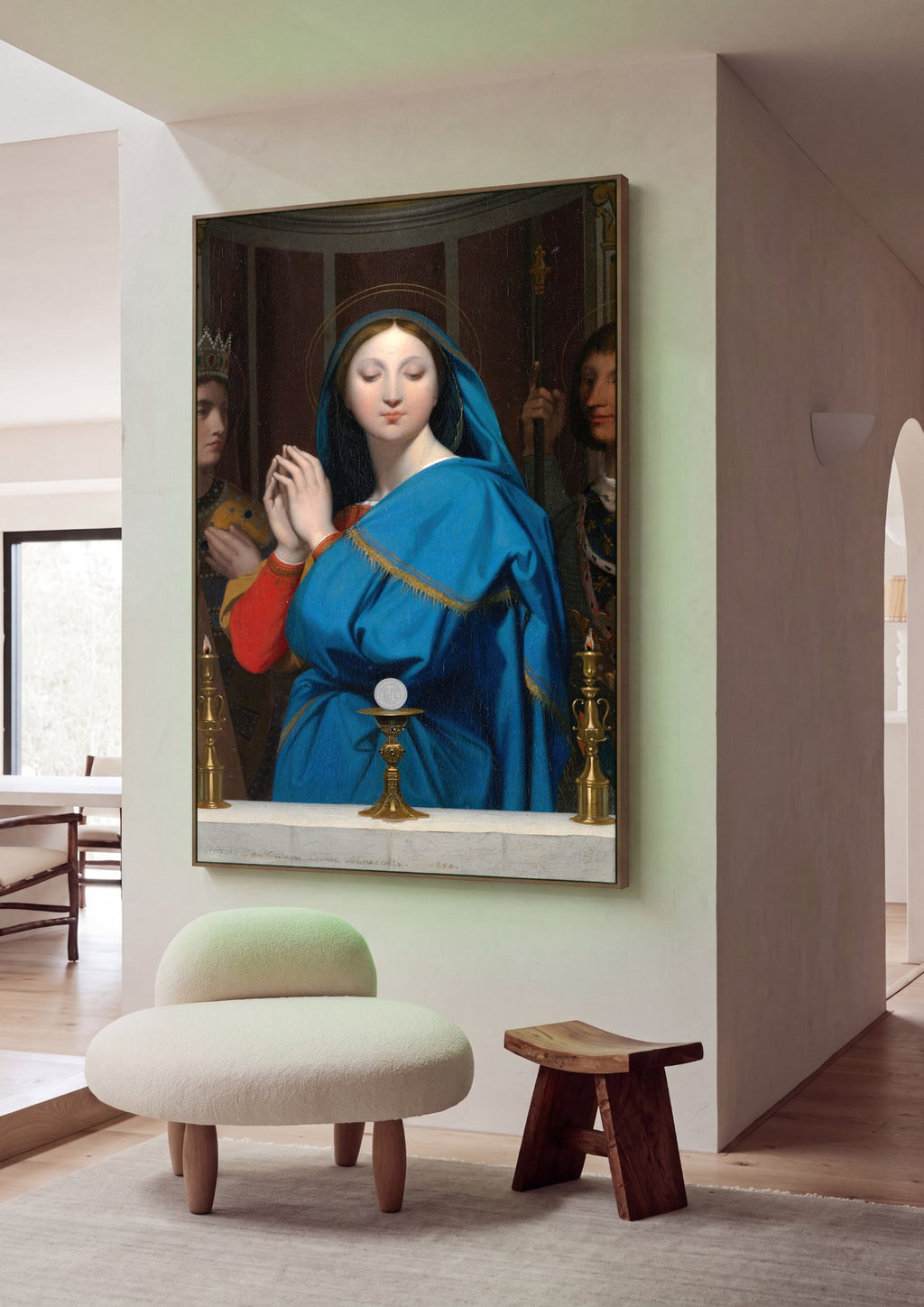 Quadro Decorativo A Virgem da Hóstia - Ingres em ambiente decorado