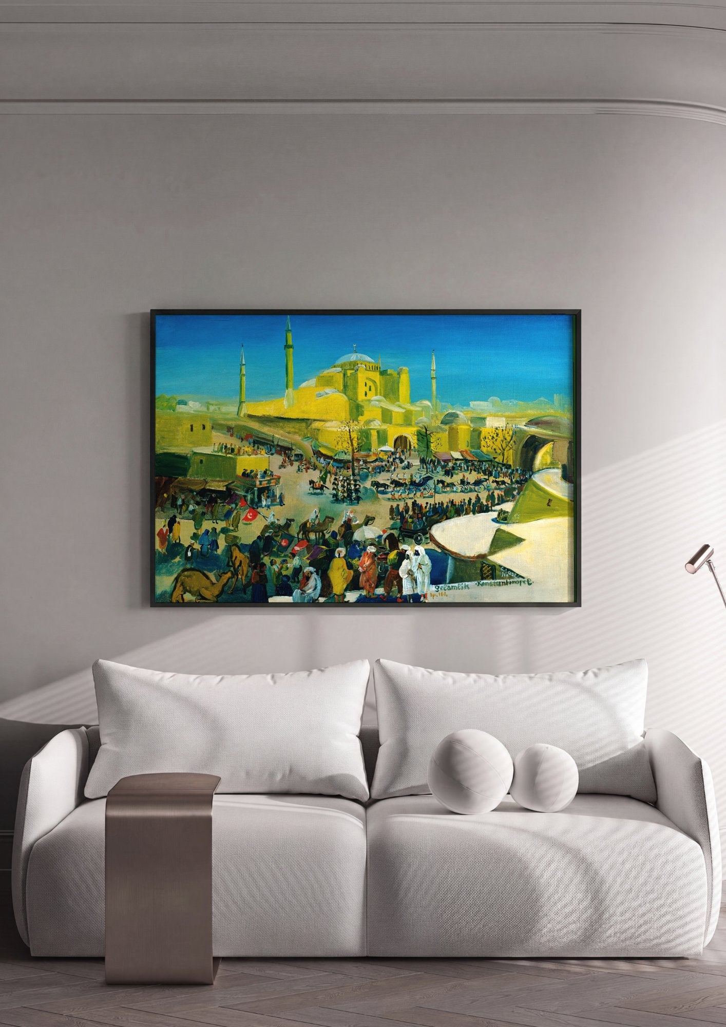 Quadro Decorativo Mercado em Constantinopla - Oskar Laske em ambiente decorado