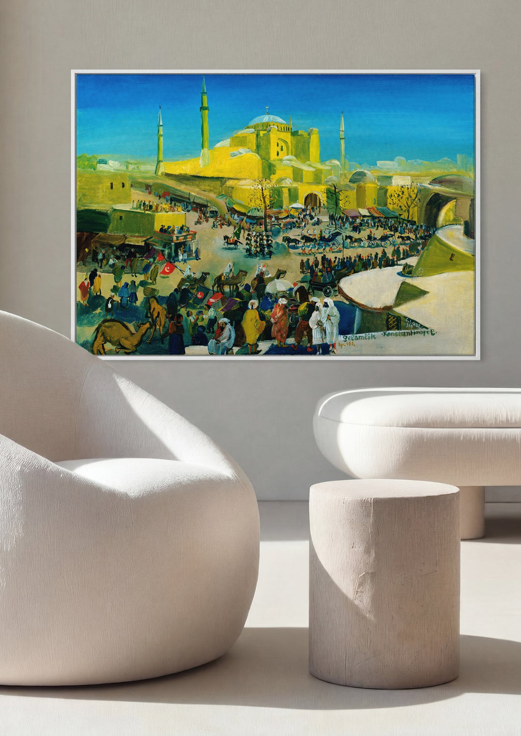 Quadro Decorativo Mercado em Constantinopla - Oskar Laske em ambiente decorado