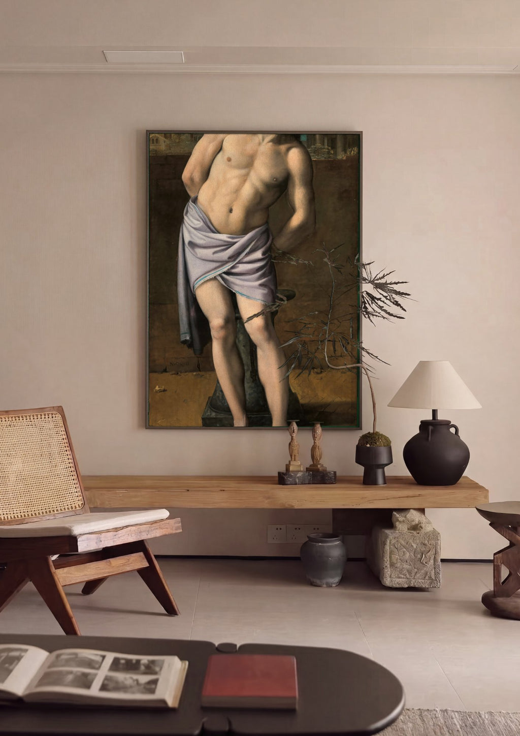 Quadro Decorativo Ecce Homo - Domenichino em ambiente decorado