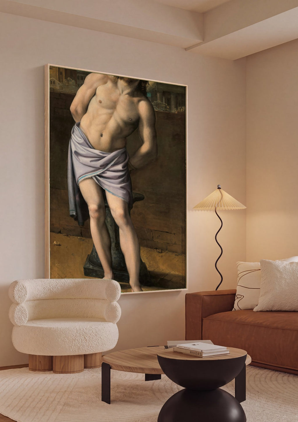 Quadro Decorativo Ecce Homo - Domenichino em ambiente decorado